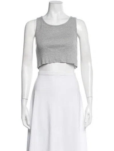 Pre-owned Éterne Crew Neck Sleeveless Crop Top In Brown