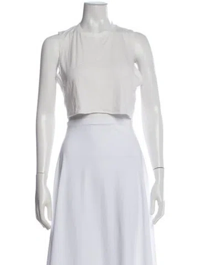 Pre-owned Éterne Crew Neck Sleeveless Crop Top In Gray