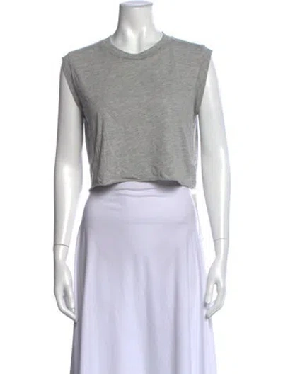 Pre-owned Éterne Crew Neck Sleeveless Crop Top In Gray