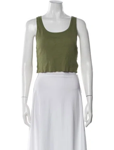 Pre-owned Éterne Crew Neck Sleeveless Crop Top In Green