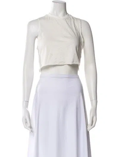 Pre-owned Éterne Crew Neck Sleeveless Crop Top In Neutral