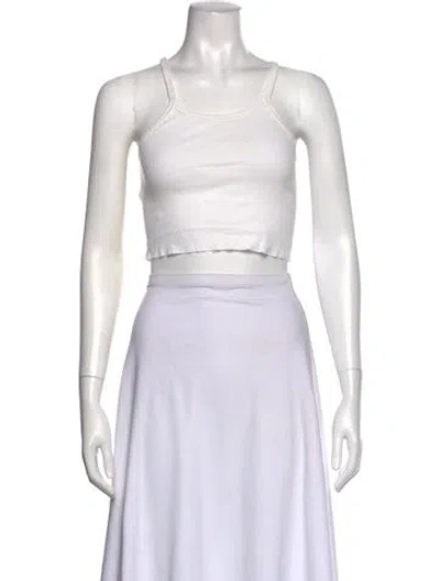 Pre-owned Éterne Crew Neck Sleeveless Crop Top In Neutral