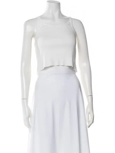 Pre-owned Éterne Crew Neck Sleeveless Crop Top In Neutral