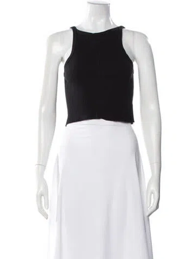 Pre-owned Éterne Crew Neck Sleeveless Crop Top In White