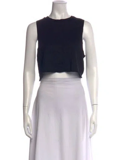 Pre-owned Éterne Crew Neck Sleeveless Crop Top In White