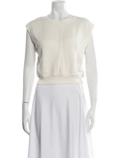 Pre-owned Éterne Crew Neck Sleeveless Sweatshirt In White