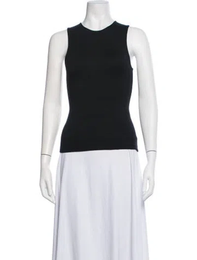 Pre-owned Éterne Crew Neck Sleeveless Top In Black