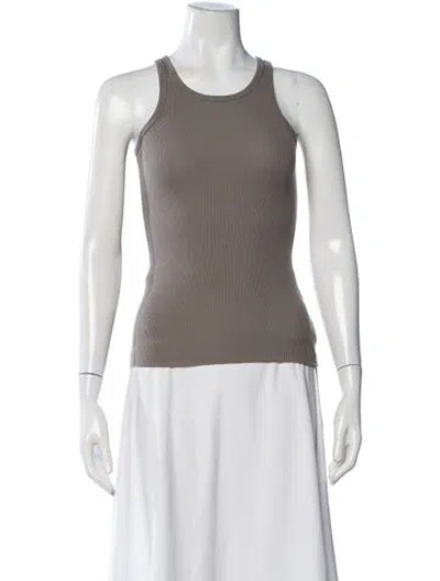 Pre-owned Éterne Crew Neck Sleeveless Top In Brown