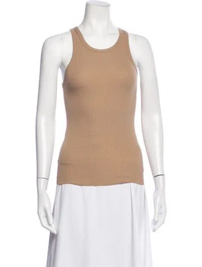 Pre-owned Éterne Crew Neck Sleeveless Top In Brown/neutrals