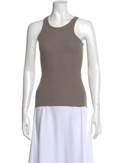 Pre-owned Éterne Crew Neck Sleeveless Top In Gray