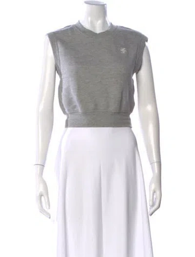 Pre-owned Éterne Crew Neck Sleeveless Top In Gray