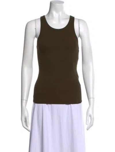 Pre-owned Éterne Crew Neck Sleeveless Top In Green