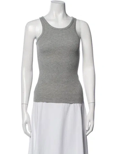 Pre-owned Éterne Crew Neck Sleeveless Top In Grey