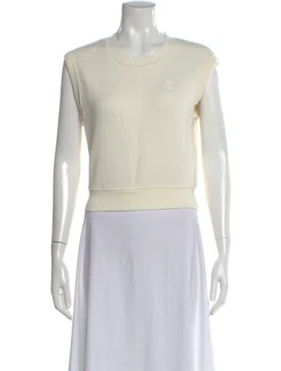 Pre-owned Éterne Crew Neck Sleeveless Top In Neutral
