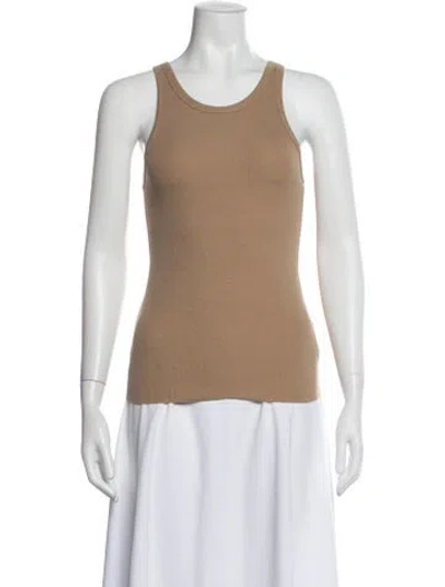 Pre-owned Éterne Crew Neck Sleeveless Top In Neutral