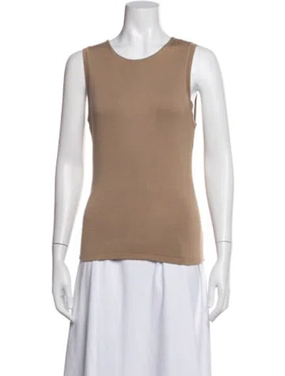 Pre-owned Éterne Crew Neck Sleeveless Top In Neutral