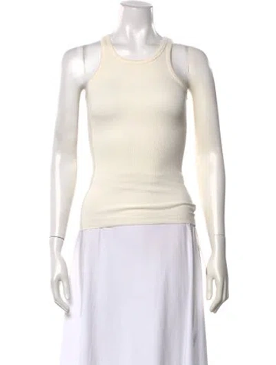 Pre-owned Éterne Crew Neck Sleeveless Top In Neutrals
