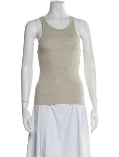 Pre-owned Éterne Crew Neck Sleeveless Top In Neutrals