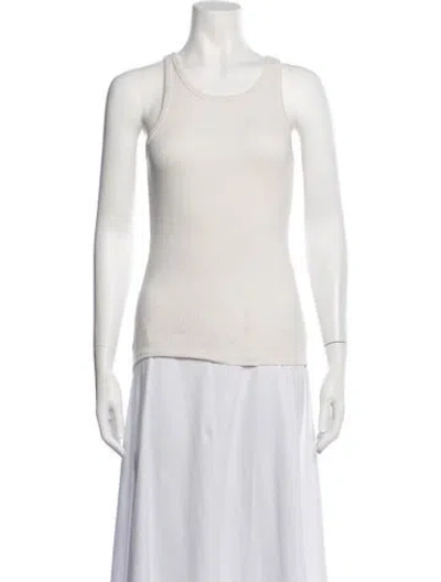Pre-owned Éterne Crew Neck Sleeveless Top In Neutrals/white