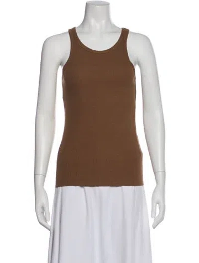 Pre-owned Éterne Crew Neck Sleeveless Top W/ Tags In Brown