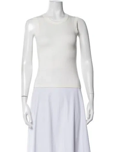 Pre-owned Éterne Crew Neck Sleeveless Top W/ Tags In White