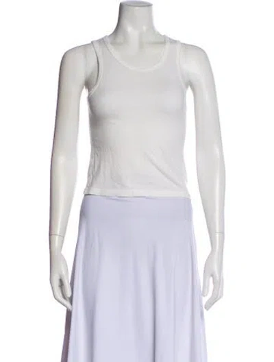 Pre-owned Éterne Crew Neck Sleeveless Top In White