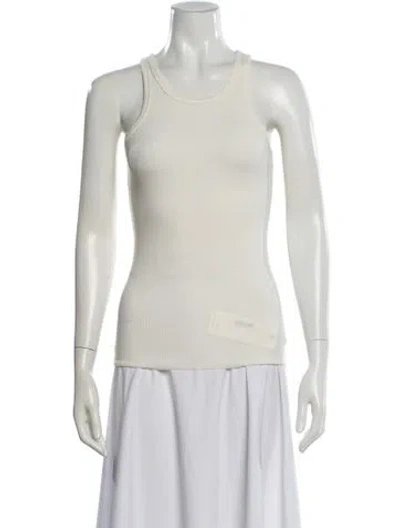 Pre-owned Éterne Crew Neck Sleeveless Top In White