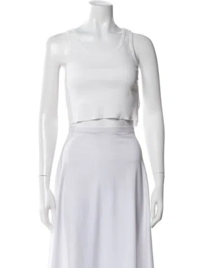 Pre-owned Éterne Crew Neck Sleeveless Top In White