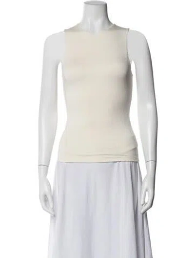 Pre-owned Éterne Crew Neck Sleeveless Top In White