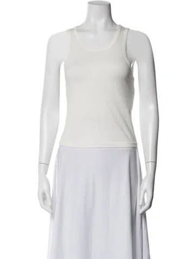 Pre-owned Éterne Crew Neck Sleeveless Top In White