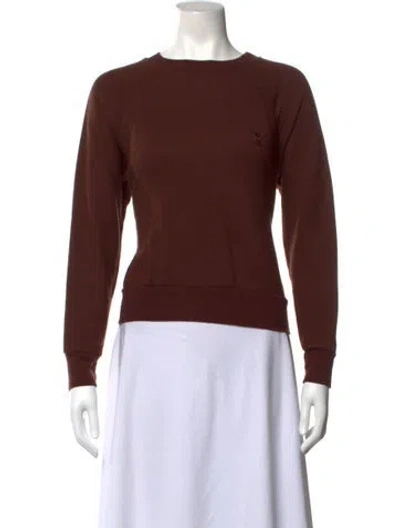 Pre-owned Éterne Crew Neck Sweater In Brown