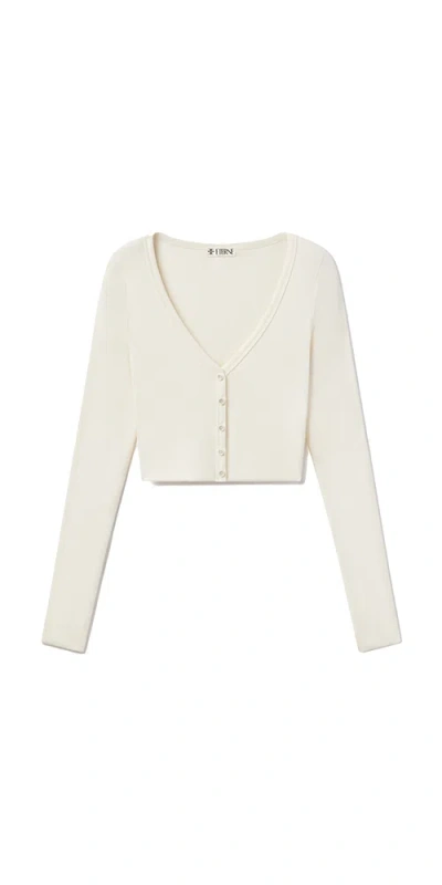 Éterne Cropped Cardigan Cream In White