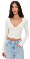 Éterne Cropped Cardigan Cream In White