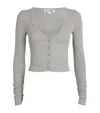 Éterne Cropped Jersey Cardigan In Grey