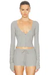 Éterne Cropped Cardigan Heather Grey In Gray