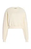 Éterne Cropped Cotton-modal Sweatshirt In Neutral