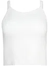Éterne Chloe Rib Tank Top In Dusty Pink In White
