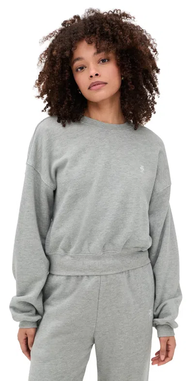 Éterne Cropped Crewneck Sweatshirt Heather Grey In Gray