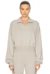 Éterne Cropped Half Zip Pullover In Dove