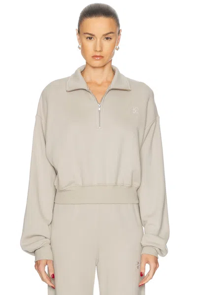 Éterne Cropped Half Zip Pullover In Dove
