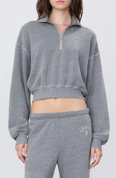 Éterne Eterne Cropped Half Zip Sweatshirt In Animal Print