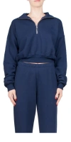 Éterne Cropped Half-zip Sweatshirt Navy