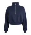 Éterne Cropped Half-zip Sweatshirt Navy In Navy