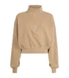 Éterne Cropped Half-zip Sweatshirt In Brown