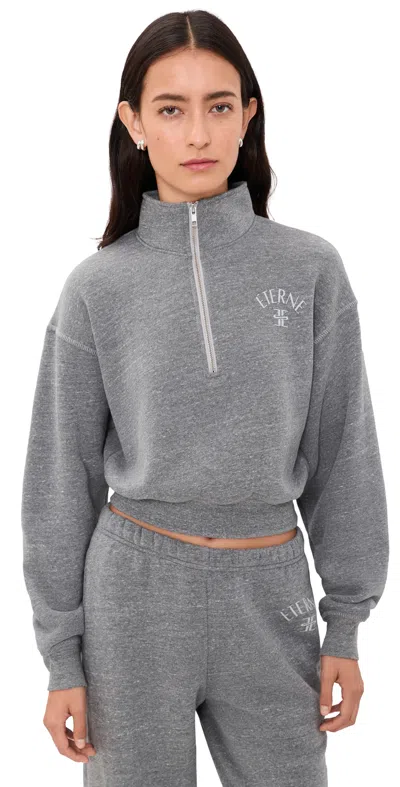 Éterne Cropped Half-zip Sweatshirt Dark Heather Grey