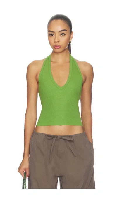 Éterne Cropped Halter Top In Green