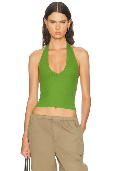 Éterne Cropped Halter Top In Green