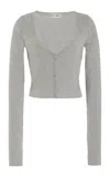 Éterne Cropped Jersey Cardigan In Grey
