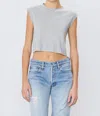 Éterne Cropped Muscle Tank In Heather Grey In Gray