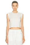 Éterne Cropped Muscle Tank Top In Ivory